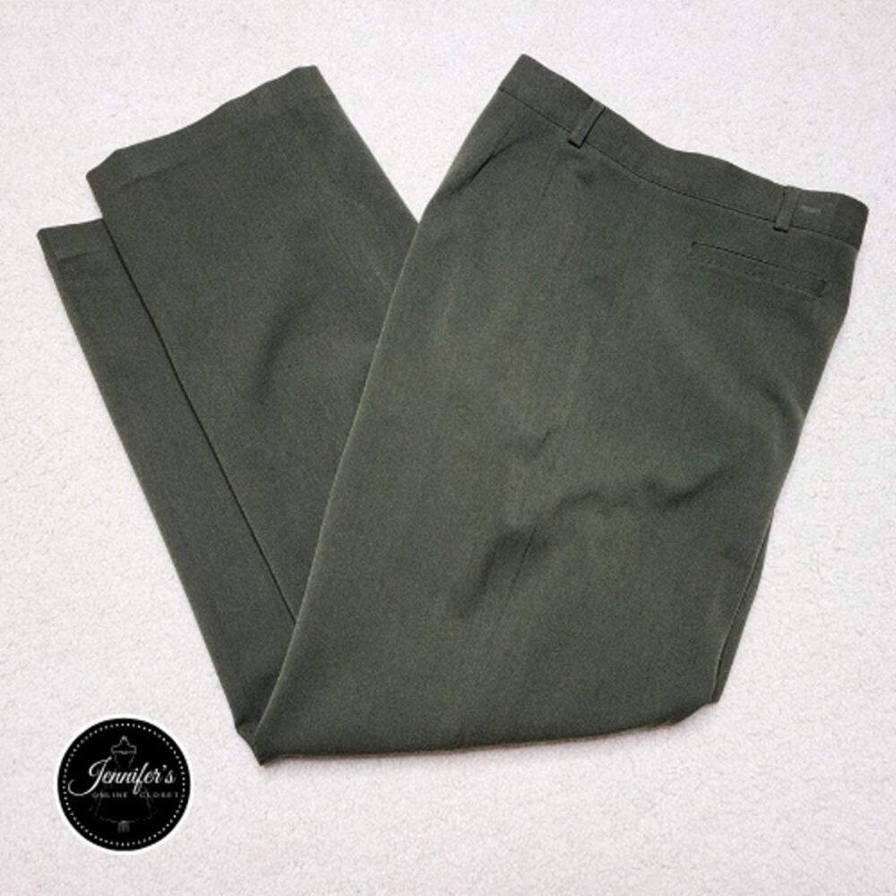 Rafaella Women's Green Flat Front Coin Pocket Dress Pants Size 10